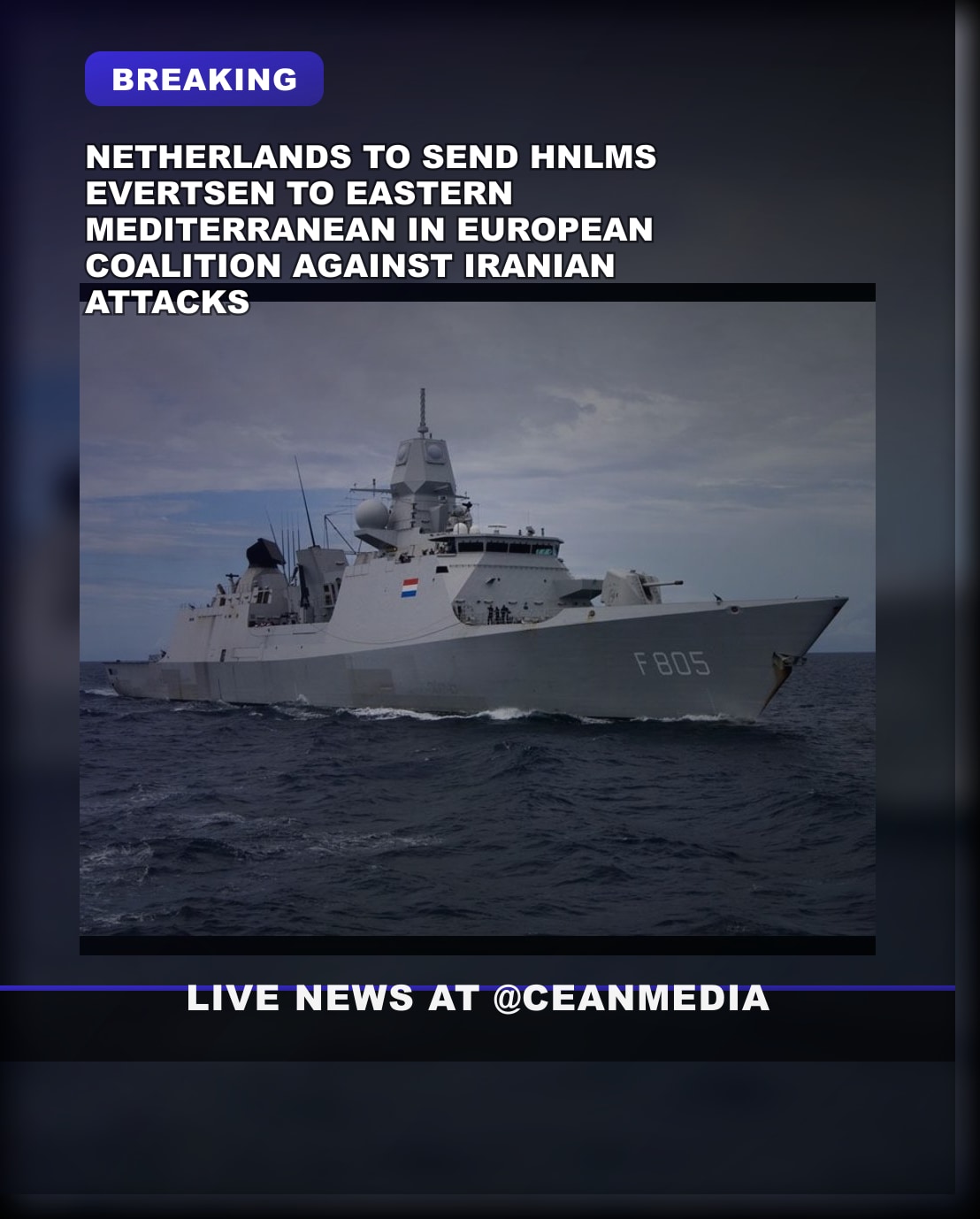 Illustrative photo for: Netherlands sends warship coalition to counter Iranian