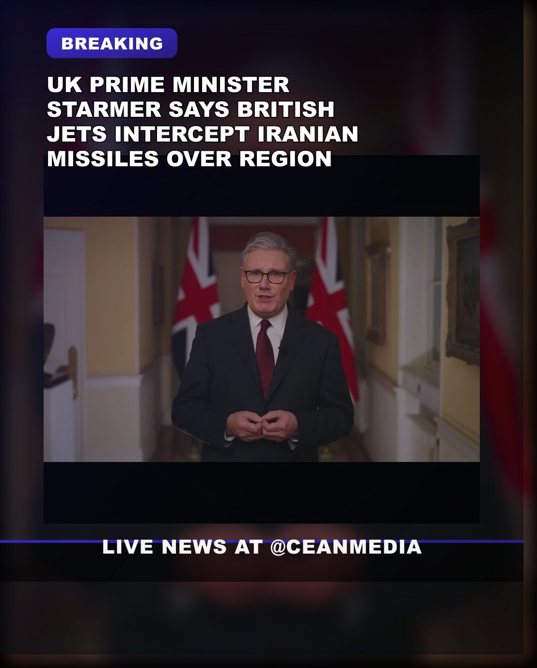 Illustrative photo for: British jets intercept Iranian missiles in ongoing