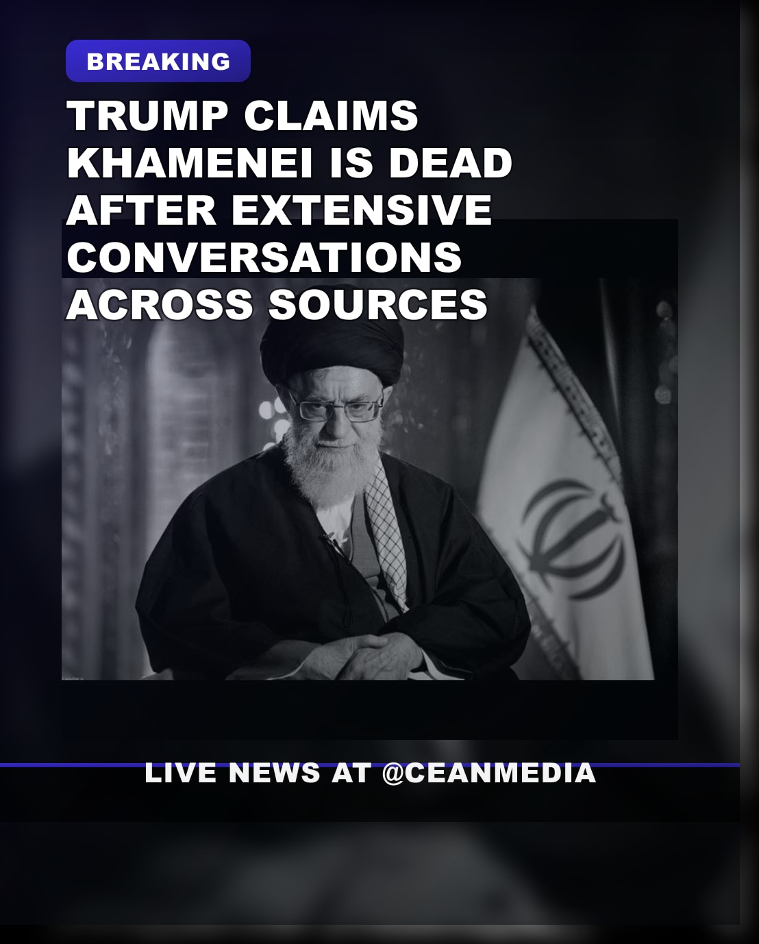 Illustrative photo for: Trump Believes Khamenei Dead, Based on Multiple Sources