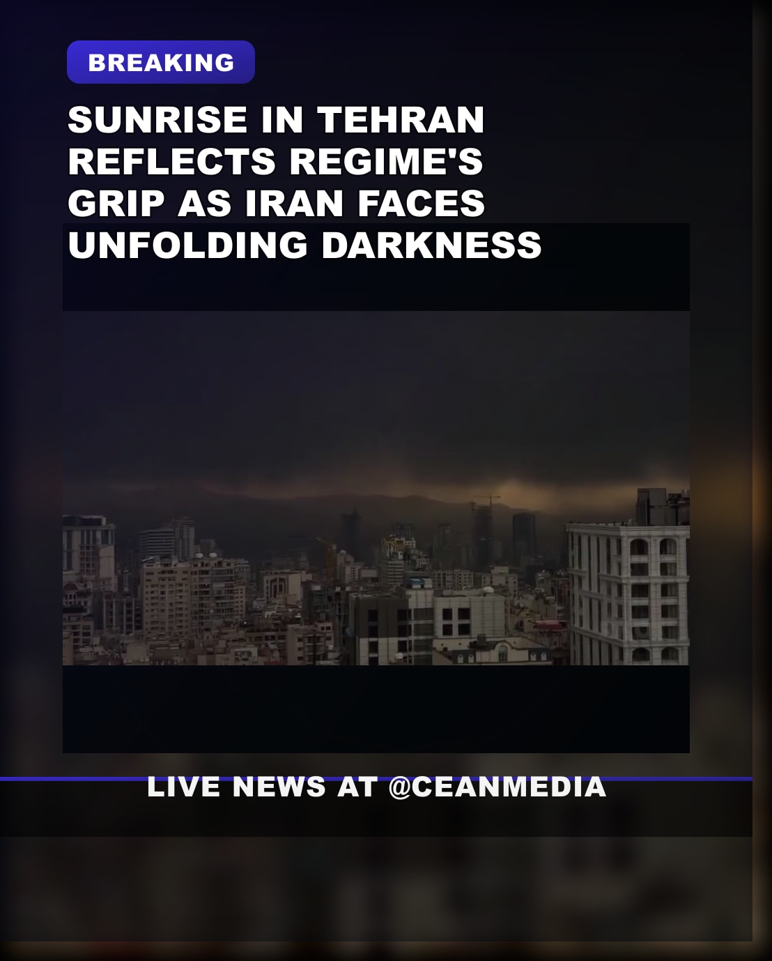 Illustrative photo for: Sunrise in Tehran: Iran regime darkness commentary on grim