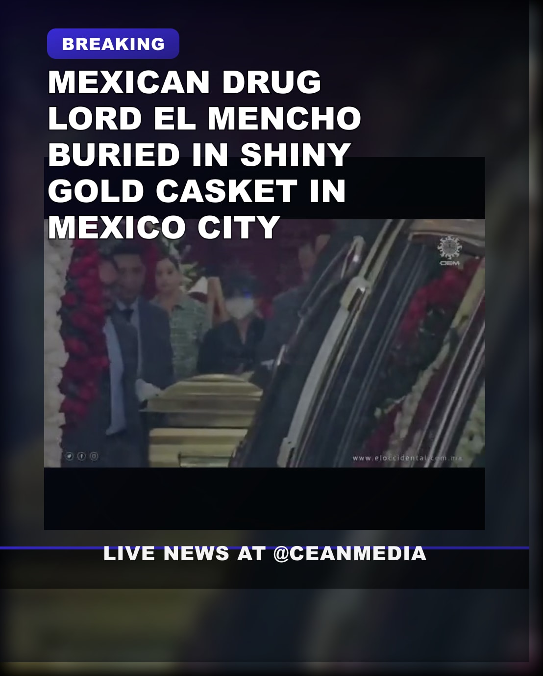 Illustrative photo for: El Mencho buried shiny casket: CJNG leader laid to rest