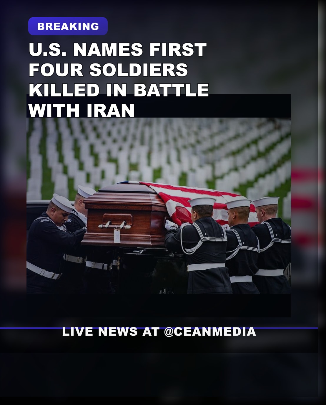 Illustrative photo for: Military casualties Iran conflict: U.S. names first four