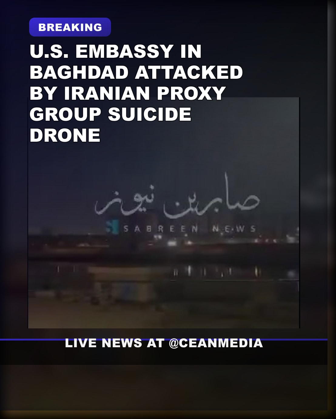 Illustrative photo for: Baghdad embassy drone attack: Iranian group strikes U.S.