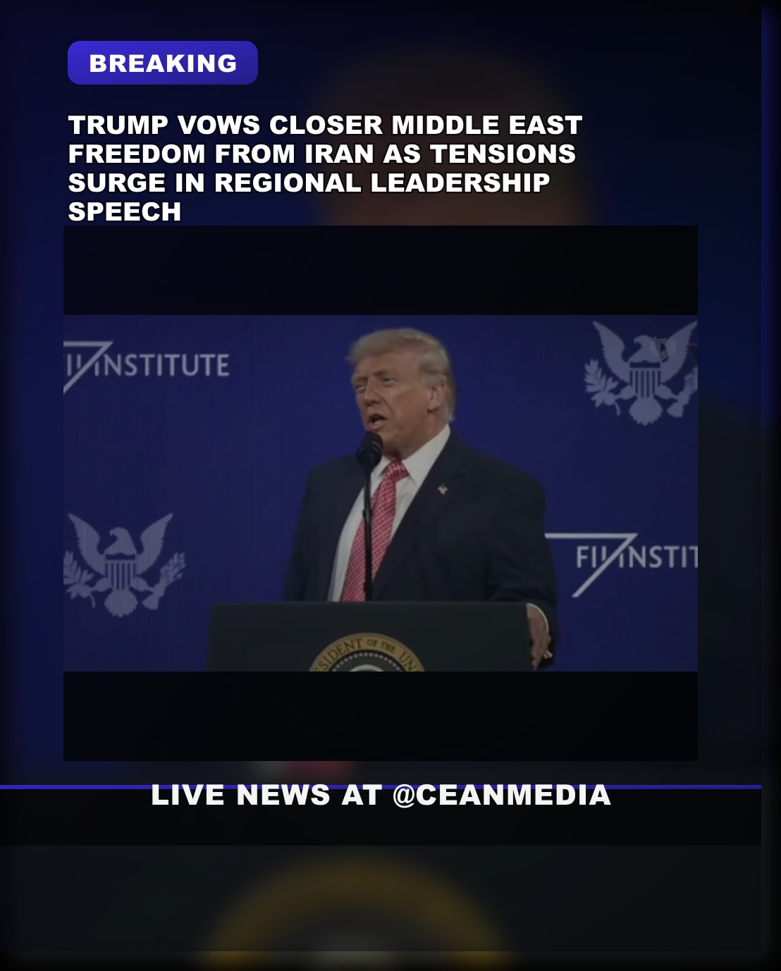 Illustrative photo for: Trump Says US Closer Than Ever to a Free Middle East Free