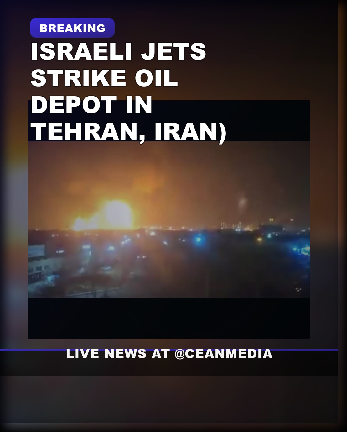 Illustrative photo for: Israeli Jets Hit Oil Depot in Tehran, Local Officials Say —