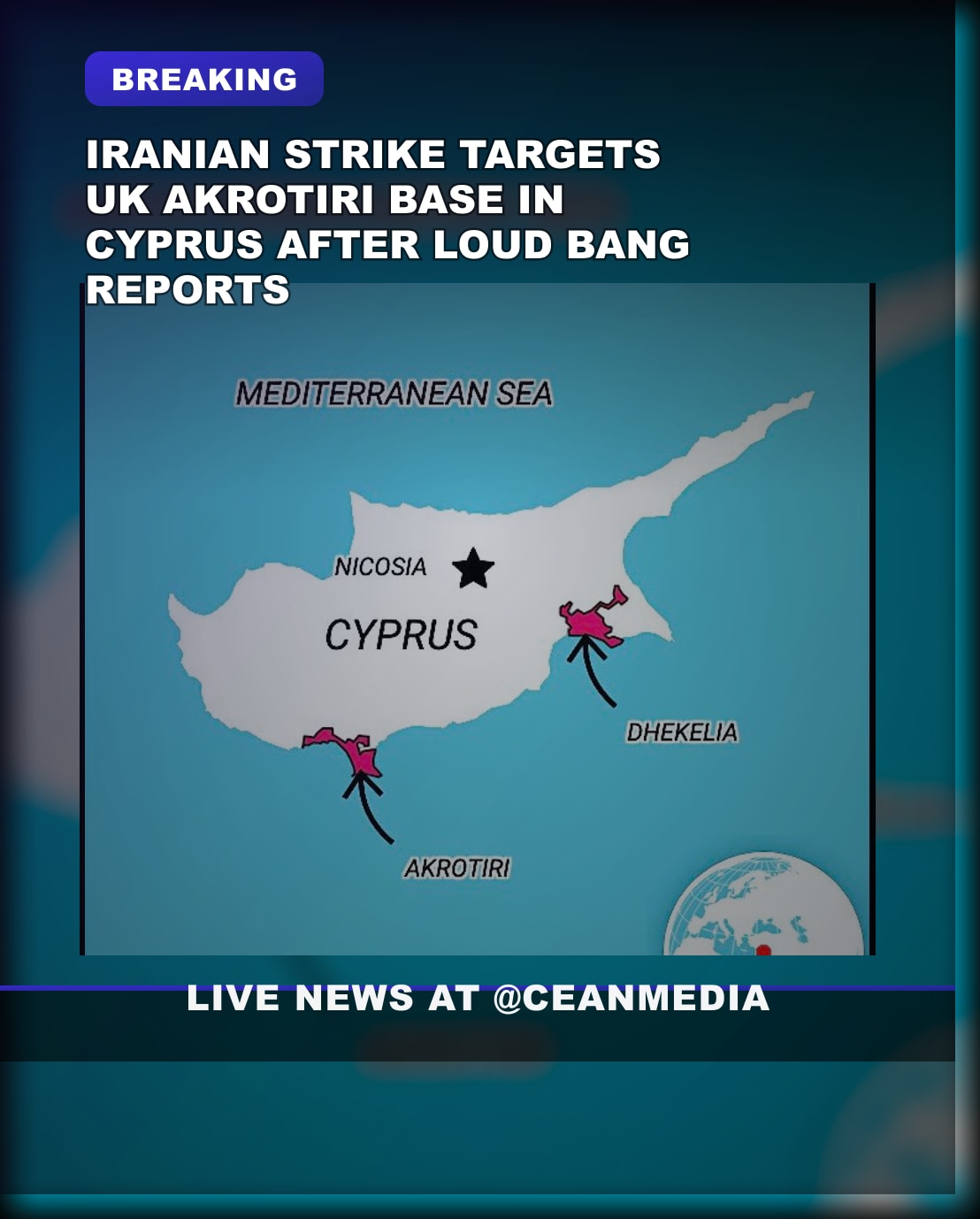 Illustrative photo for: Iranian strike Akrotiri base Cyprus: unconfirmed reports