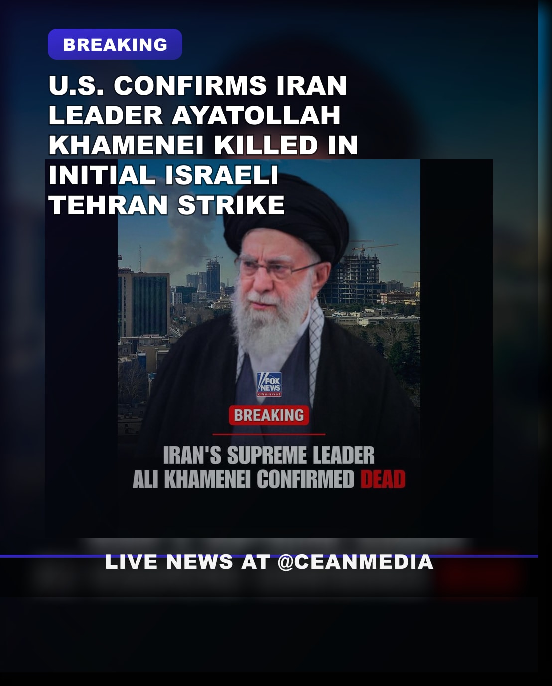 Illustrative photo for: Khamenei death claim confirmation: U.S. confirms strike on