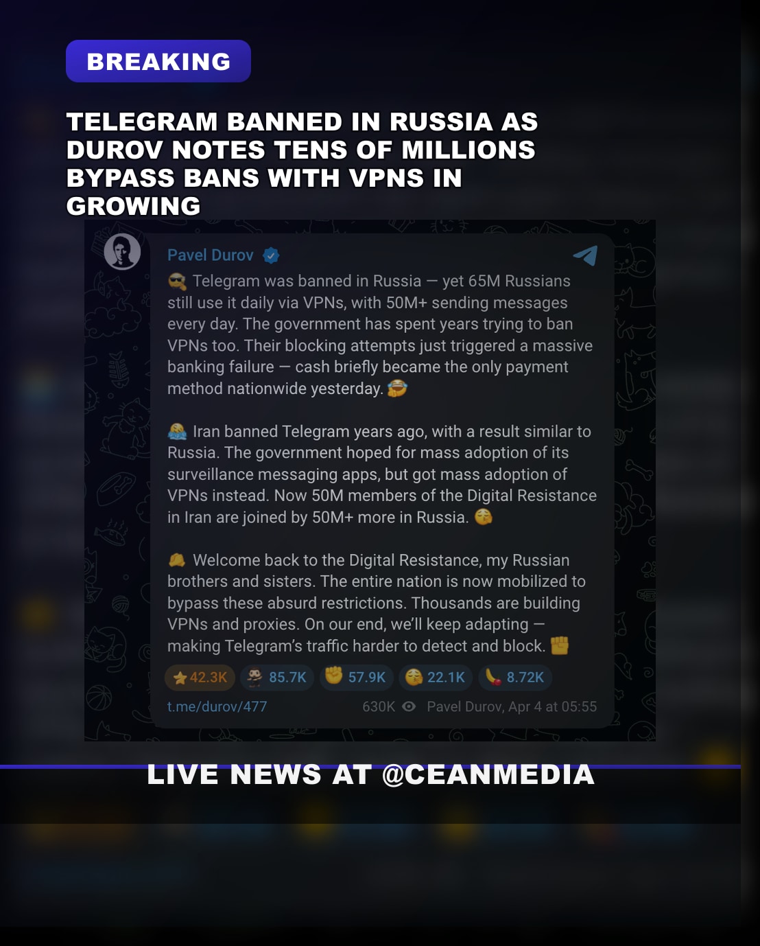 Illustrative photo for: Digital resistance Russia Iran VPNs sparks Telegram ban