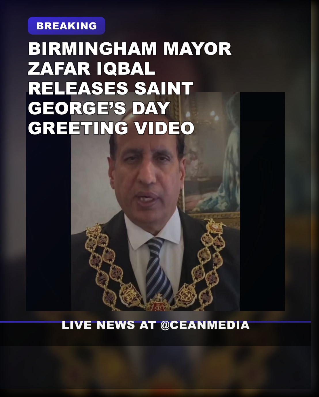 Illustrative photo for: Birmingham mayor Saint Georges Day video: Zafar Iqbal