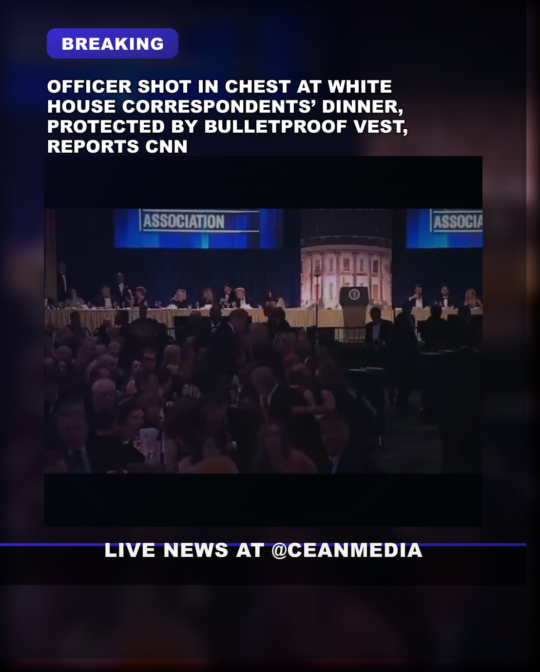 Illustrative photo for: Police officer shot at white house dinner: shooter not