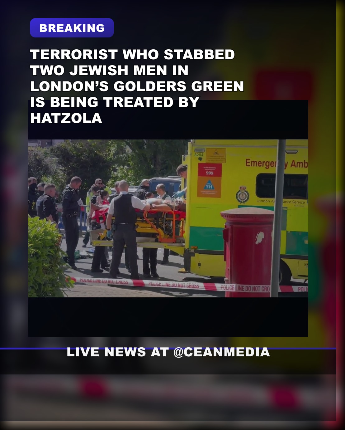 Illustrative photo for: London stabbing suspect treatment by Hatzola