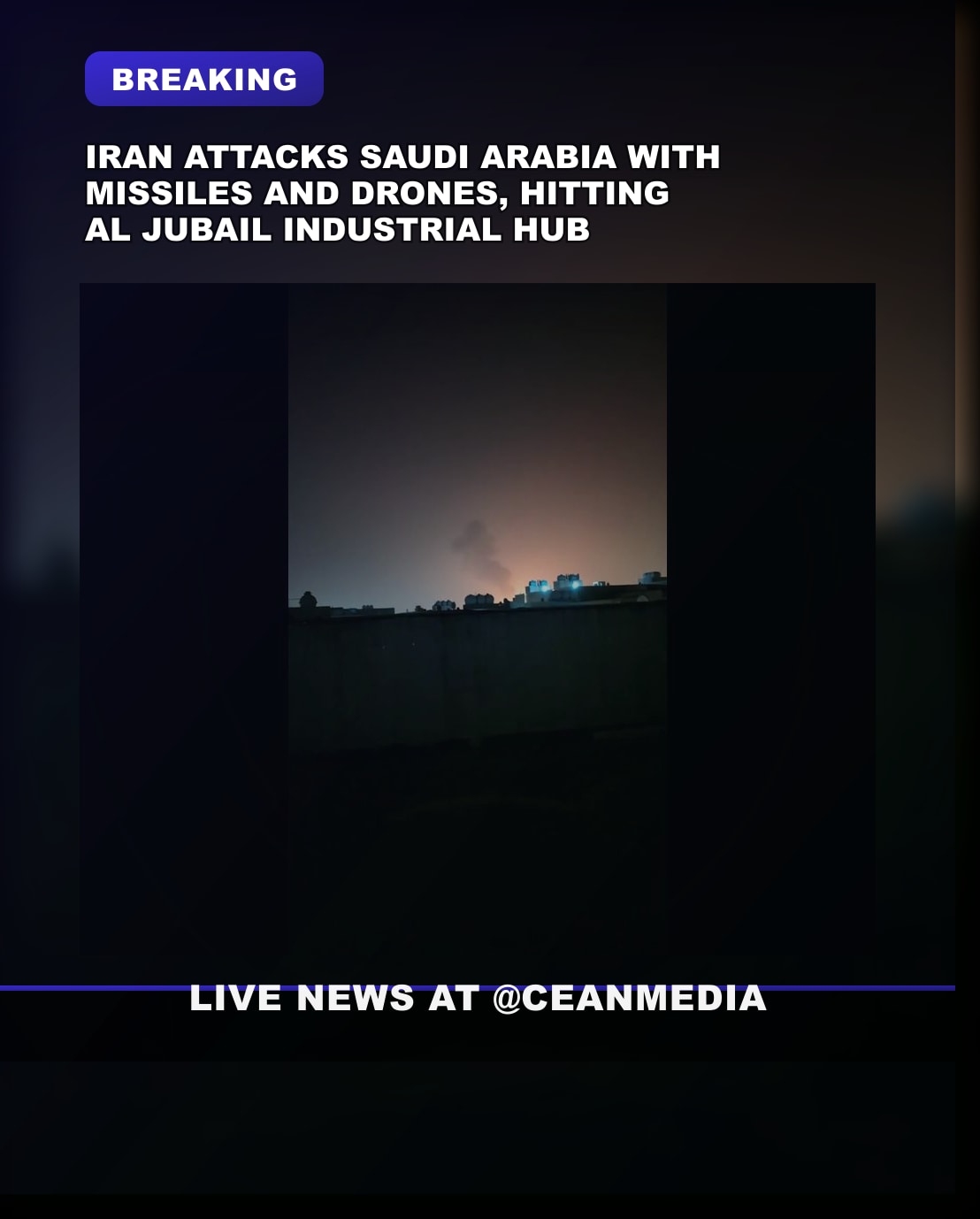 Illustrative photo for: Iran Saudi missiles drones attack Al Jubail