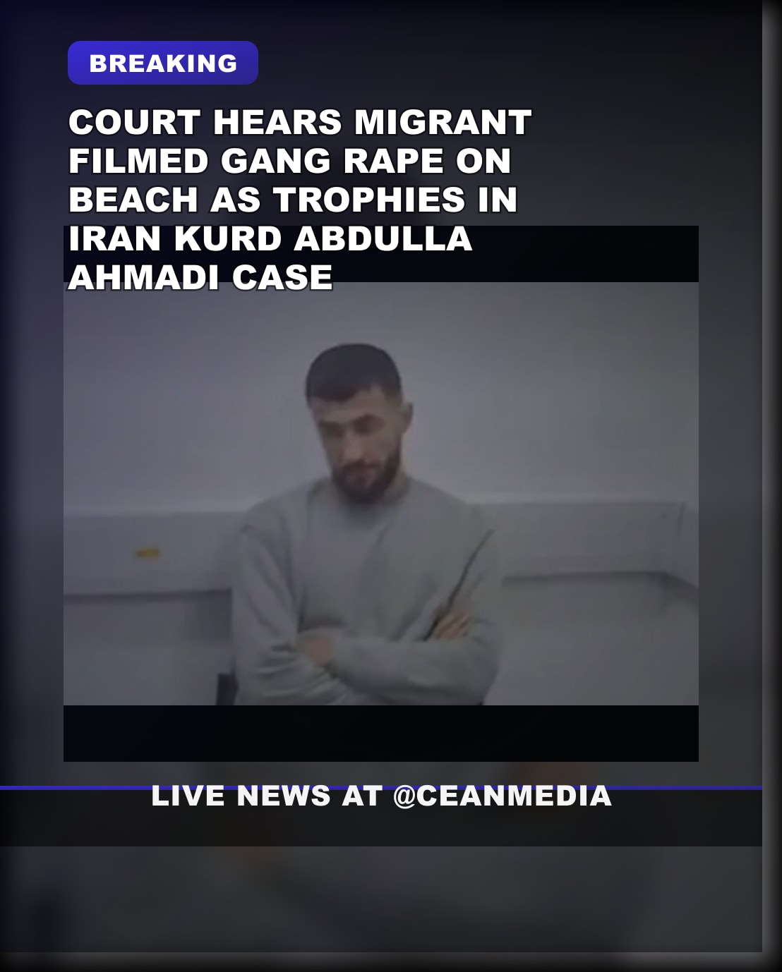 Illustrative photo for: Iranian-Kurdish migrant filmed gang-rape on beach as