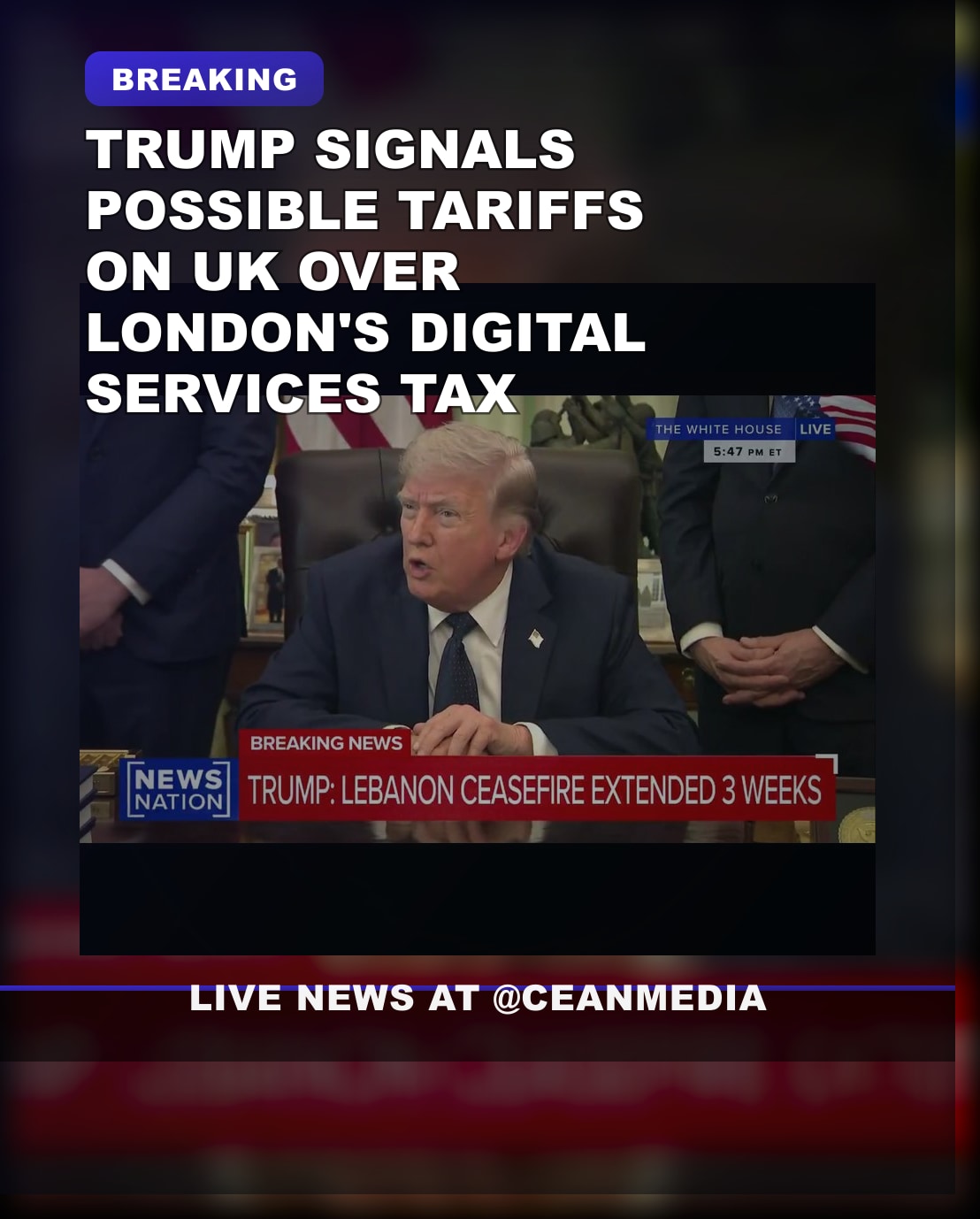 Illustrative photo for: Trump hints at tariffs on UK digital tax