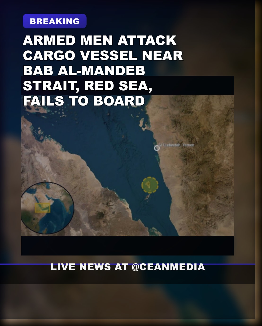 Illustrative photo for: Houthi attack Bab al-Mandeb: Boarding Fails, Ship Safe