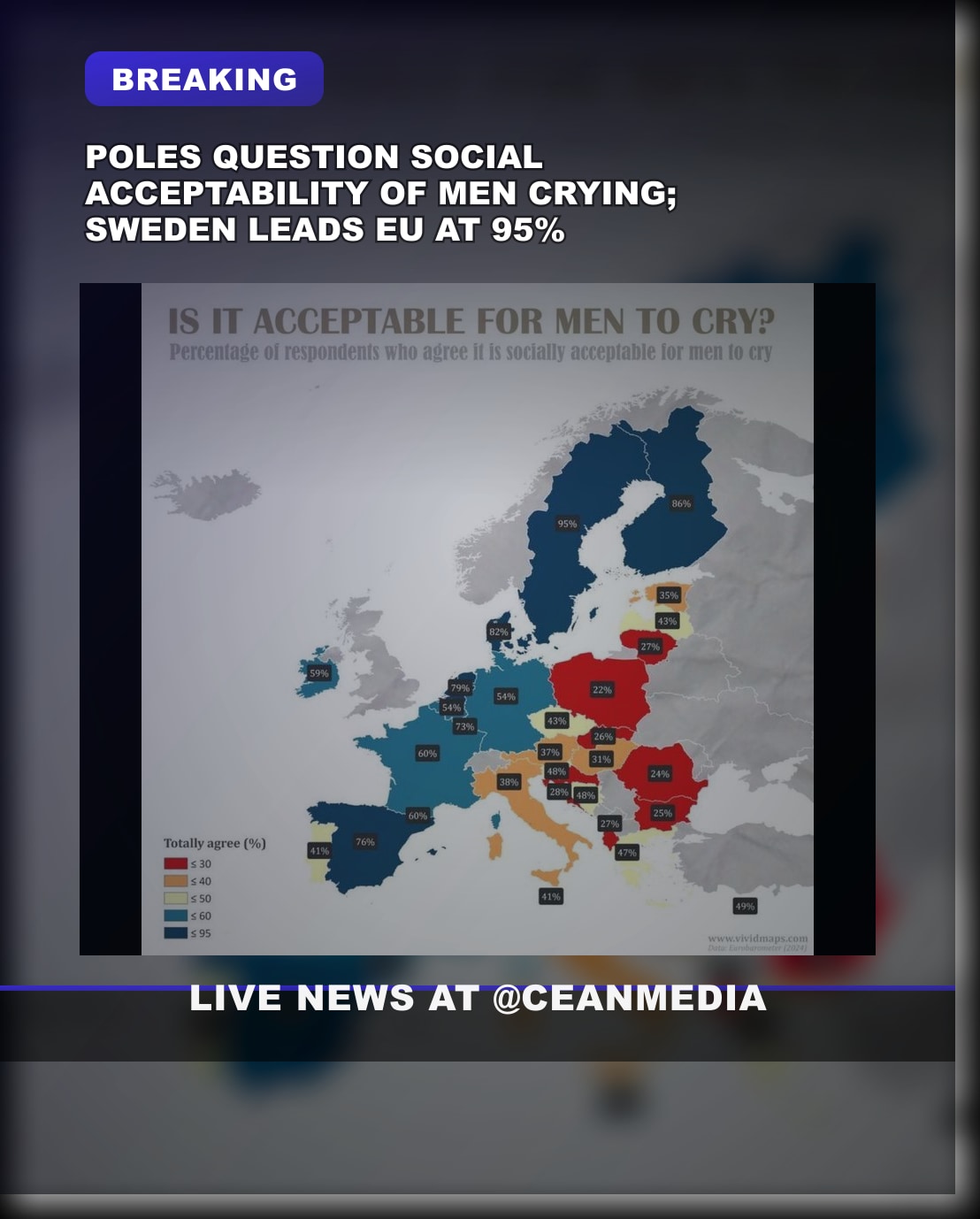 Illustrative photo for: Poles: Only 22% See crying socially acceptable gender norms