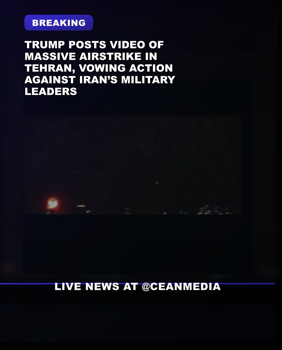 Illustrative photo for: Trump Tehran airstrike video claims leaders terminated