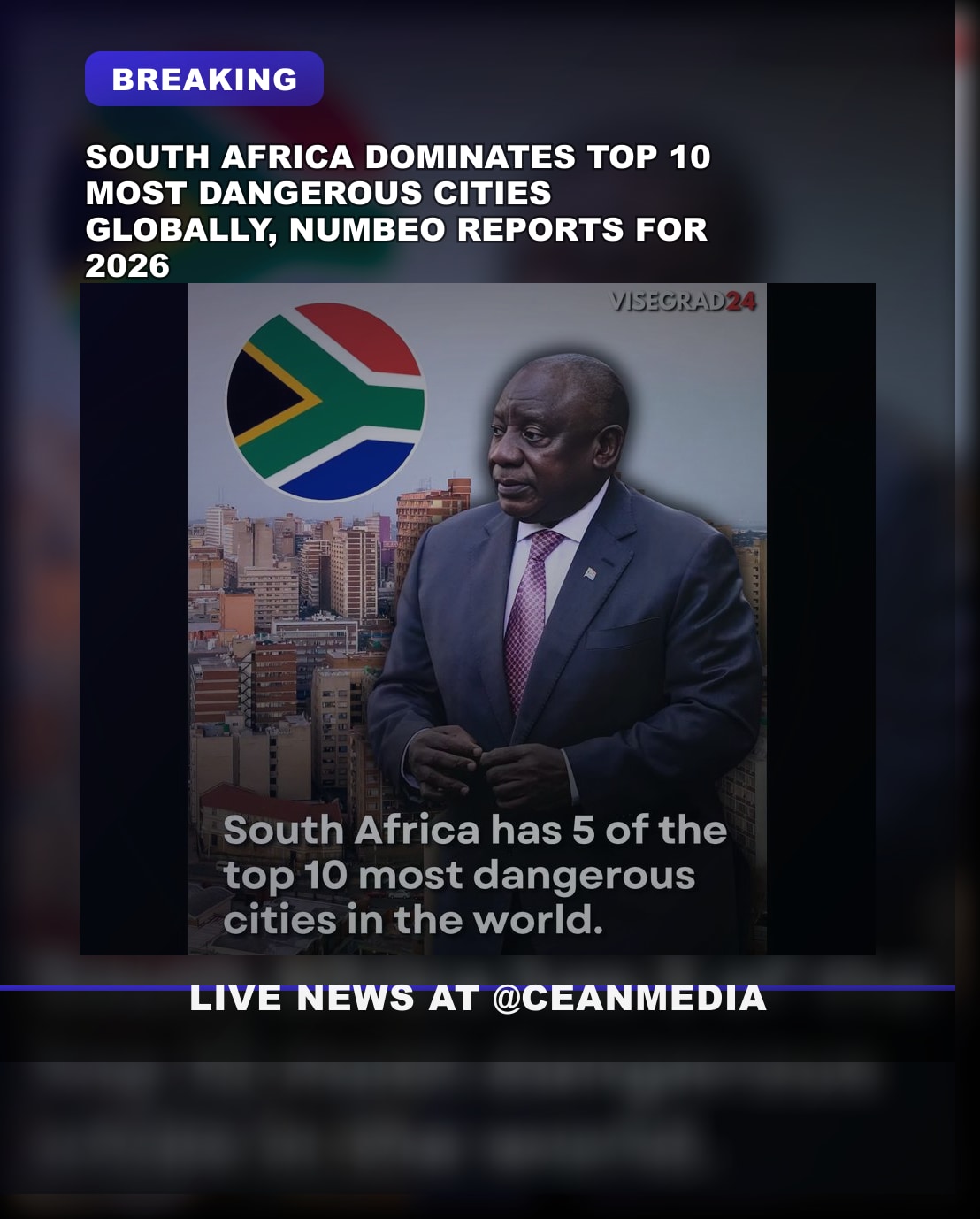 Illustrative photo for: South Africa dangerous cities 2026: Five in Top 10