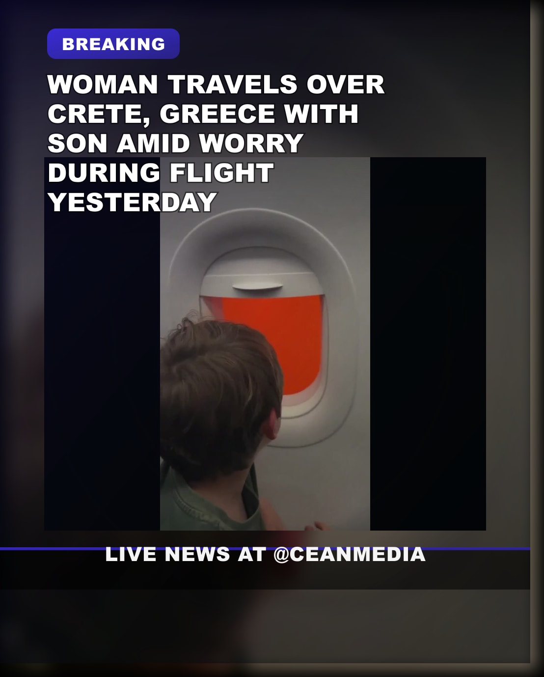 Illustrative photo for: Woman worried flying over Crete as mother and son express