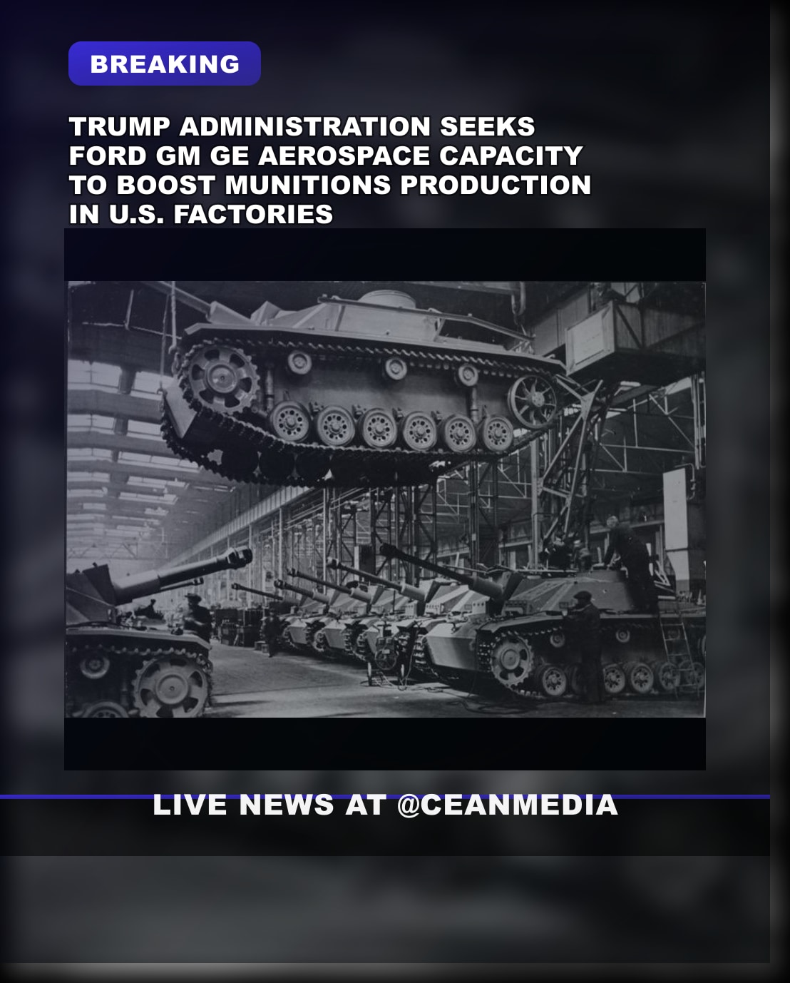 Illustrative photo for: Trump pushes weapons production shift incentives for