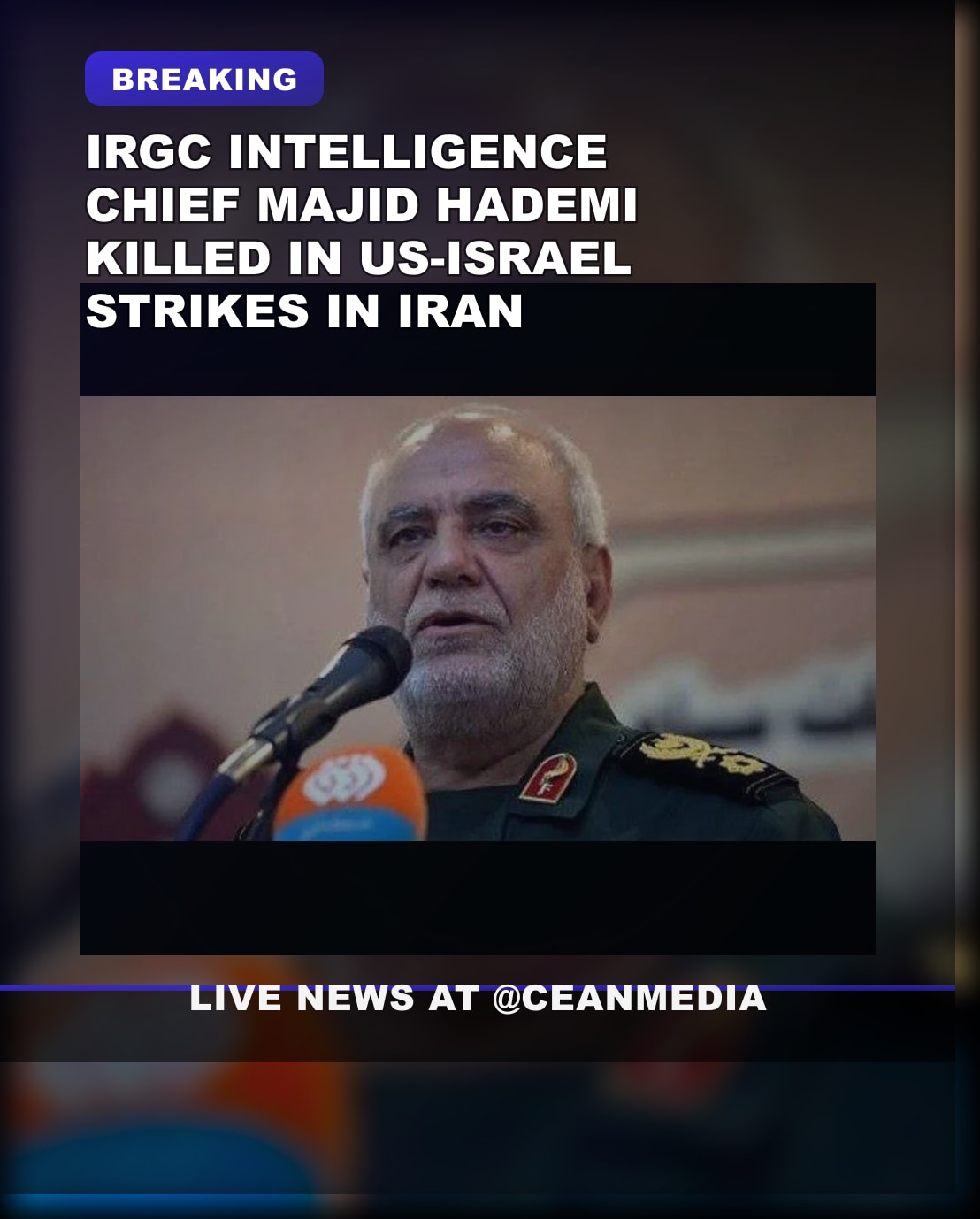 Illustrative photo for: IRGC intelligence chief killed in US-Israel strikes