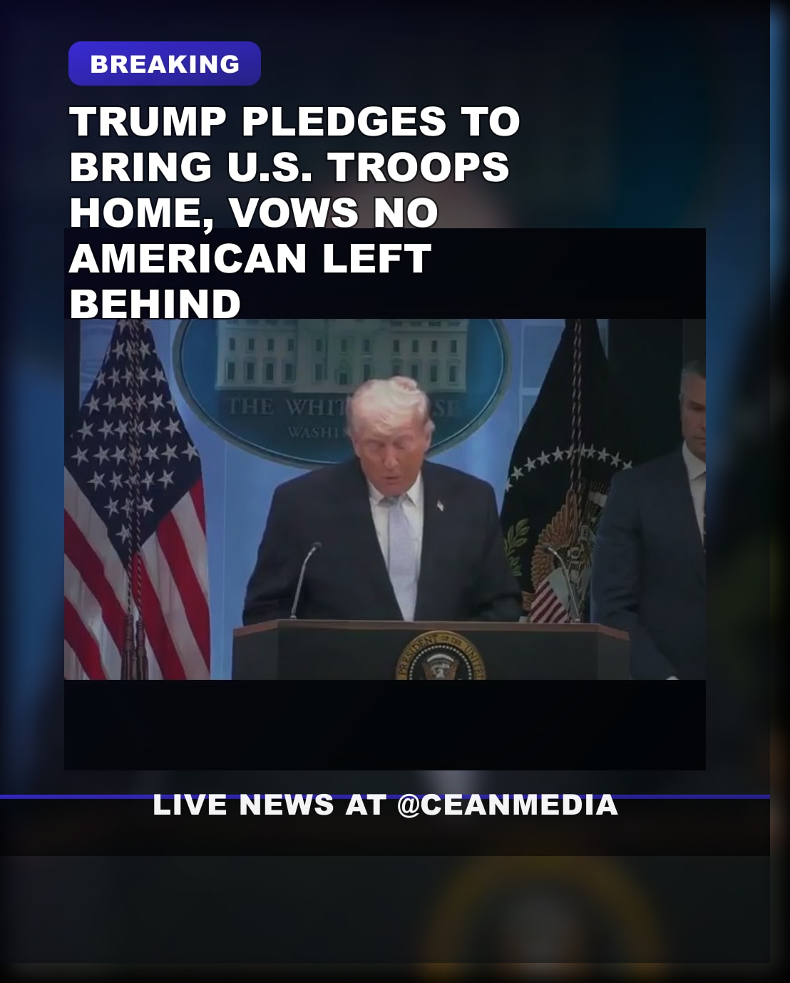 Illustrative photo for: Trump says he ordered military to bring our brave warriors