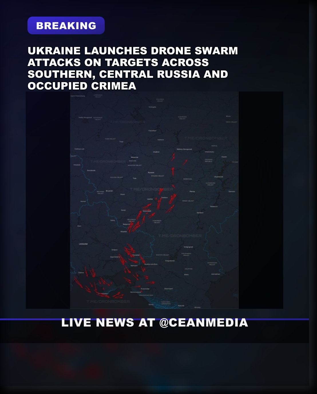 Illustrative photo for: Ukraine launches drone swarm attack Ukraine Russia on