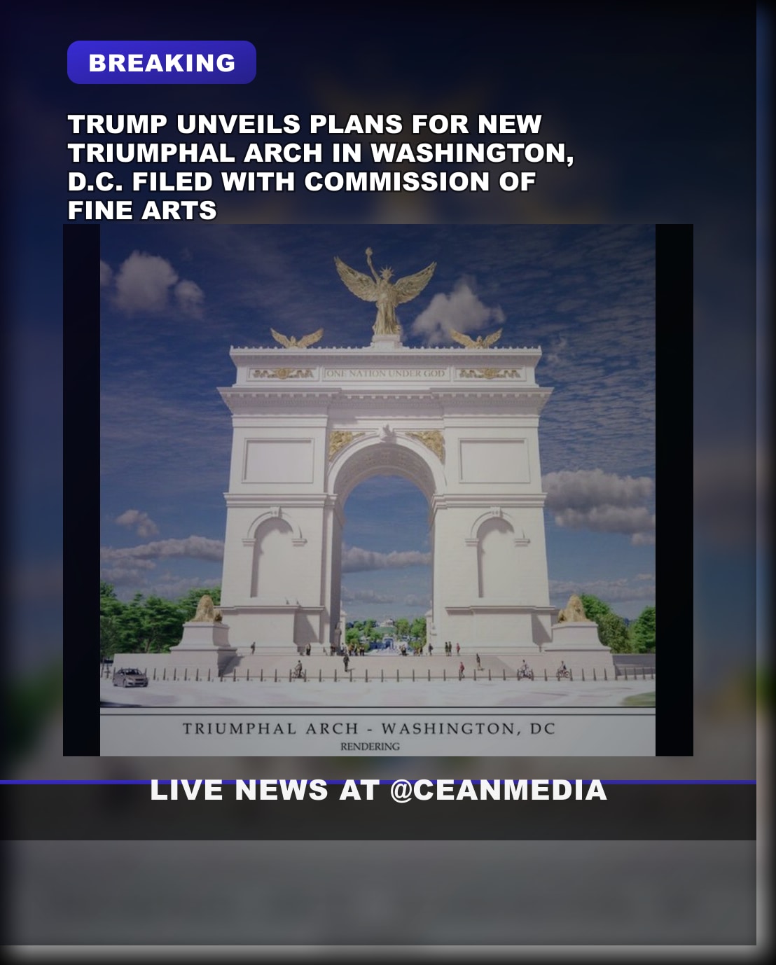 Illustrative photo for: Trump Triumphal Arch plans Washington DC Commission of Fine