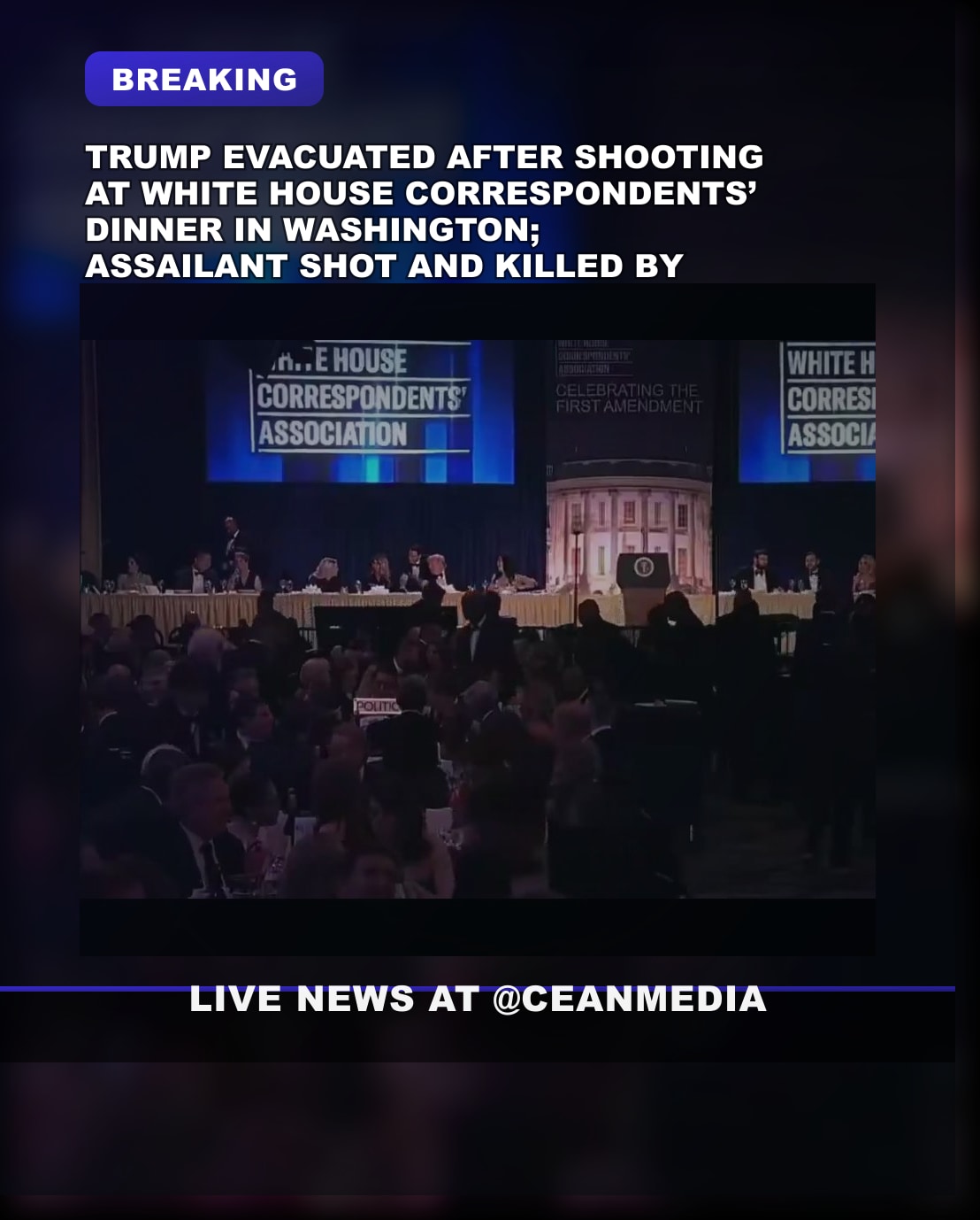 Illustrative photo for: Shooting incident White House Correspondents Dinner: Trump