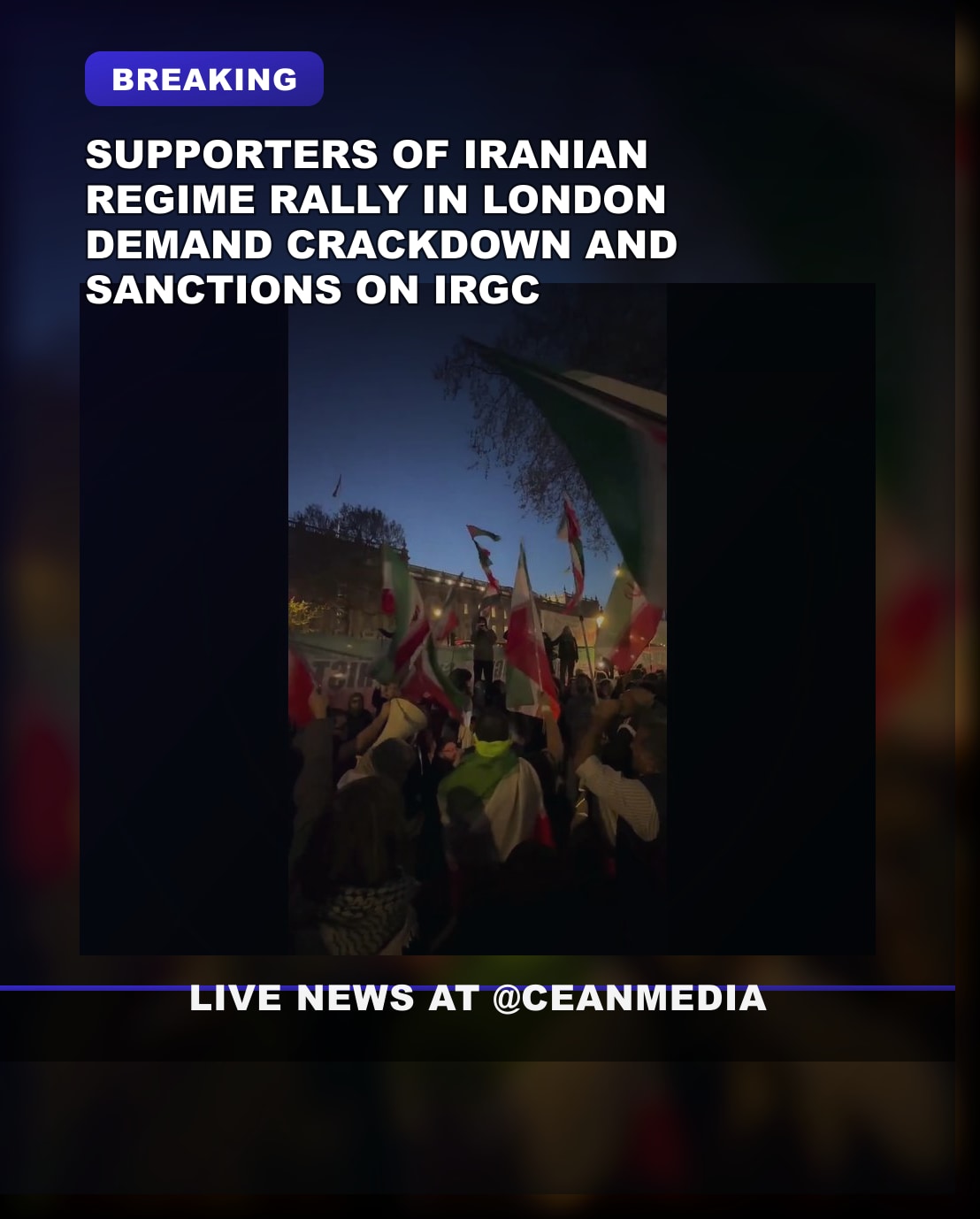 Illustrative photo for: Iranian regime supporters protest London as calls rise to