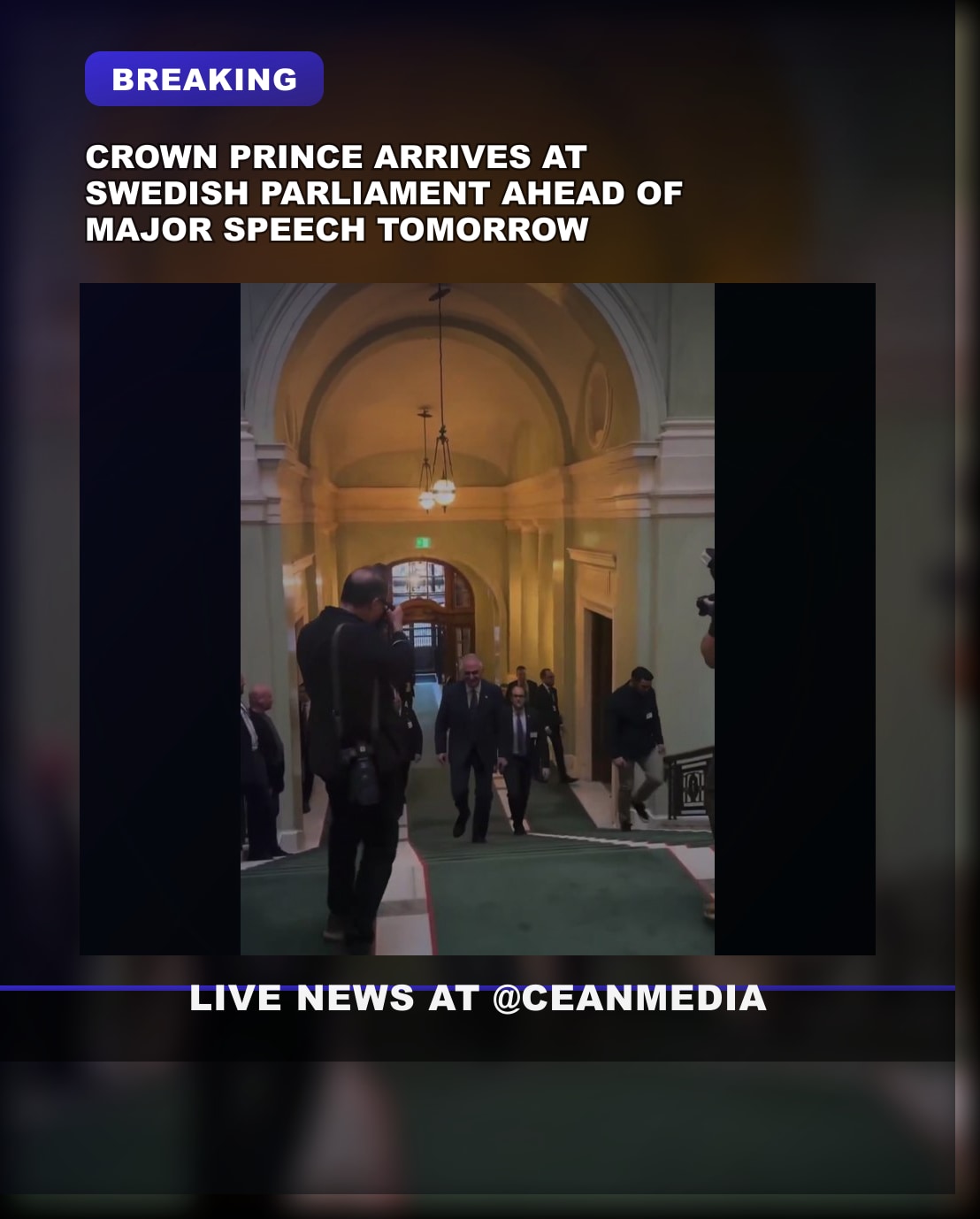 Illustrative photo for: Prince arrival Swedish parliament: Crown Prince Reza