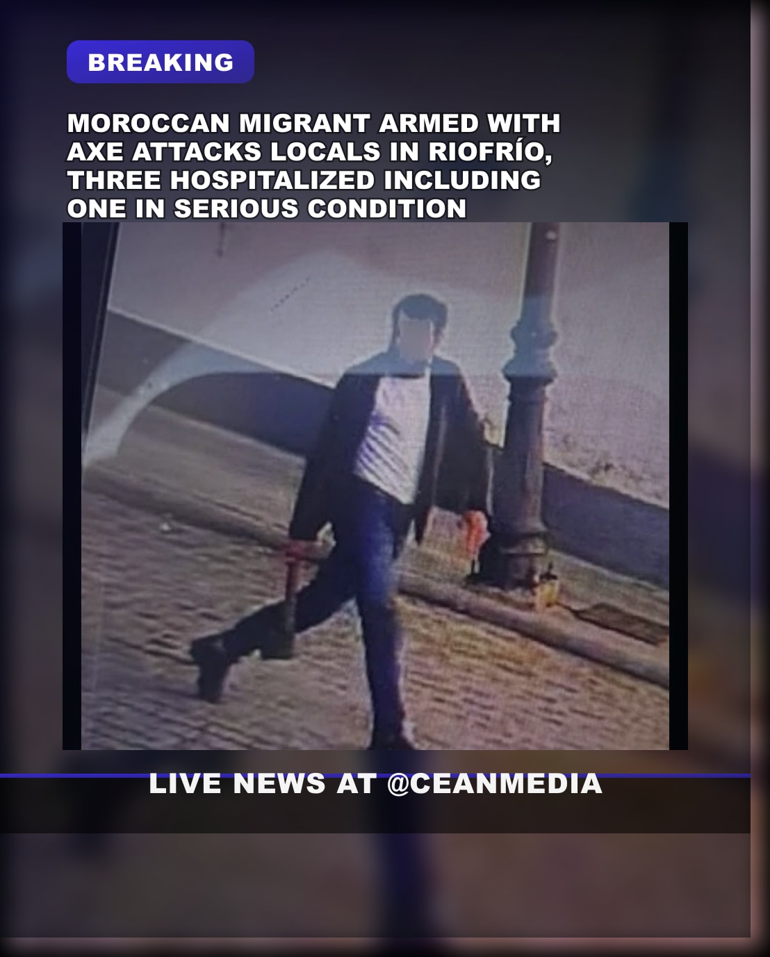 Illustrative photo for: Moroccan migrant axe attack injures three in Riofrío, one
