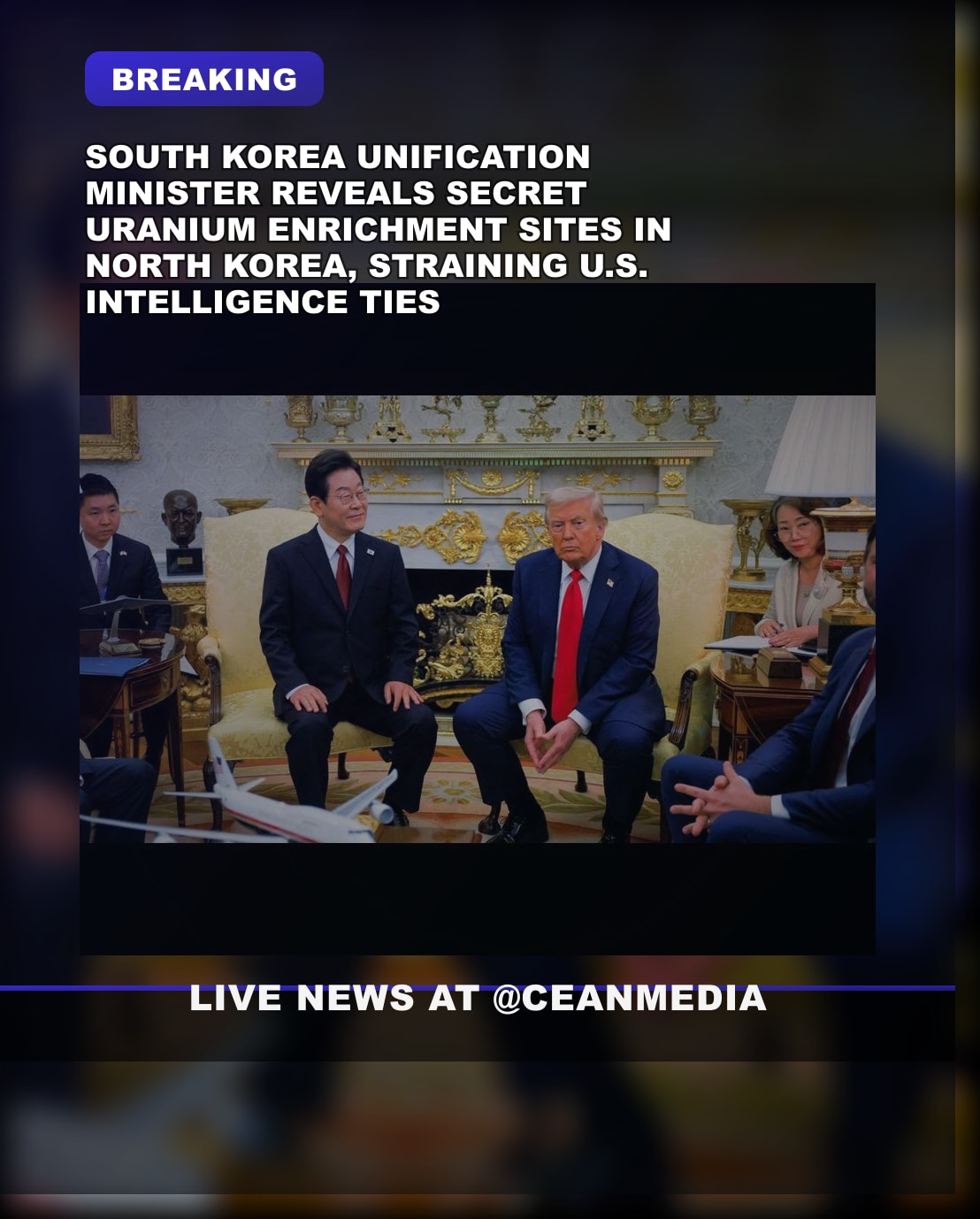 Illustrative photo for: South Korean Unification Minister Uranium Enrichment