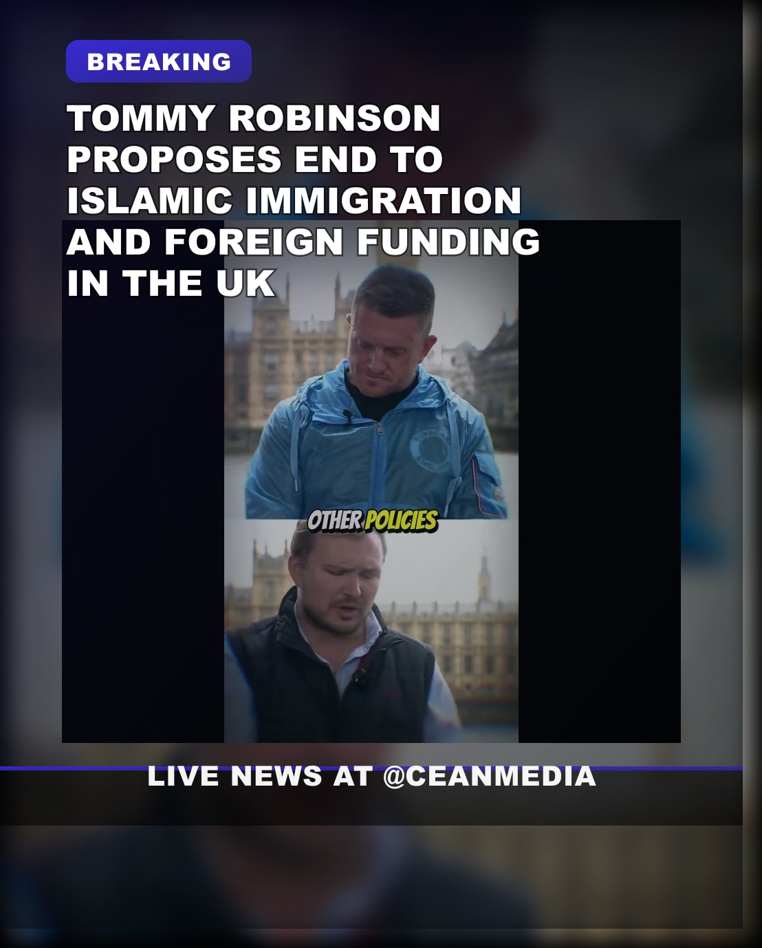 Illustrative photo for: Robinson Proposes UK Ban on Islamic Immigration policy Focus