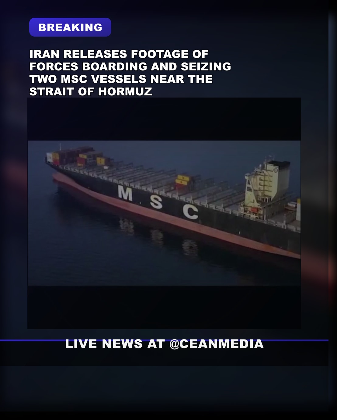Illustrative photo for: Iran seizes MS vessels footage release