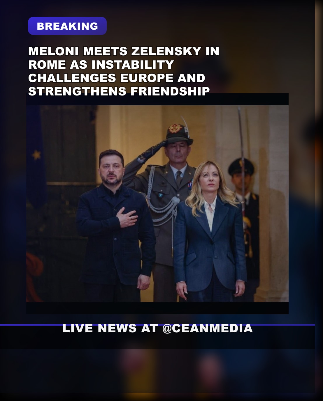 Illustrative photo for: Meloni Zelensky Rome friendship instability