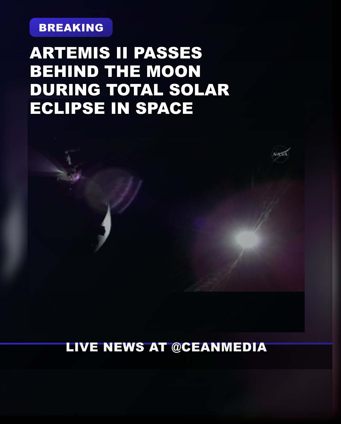Illustrative photo for: Artemis II total solar eclipse captures moment behind the