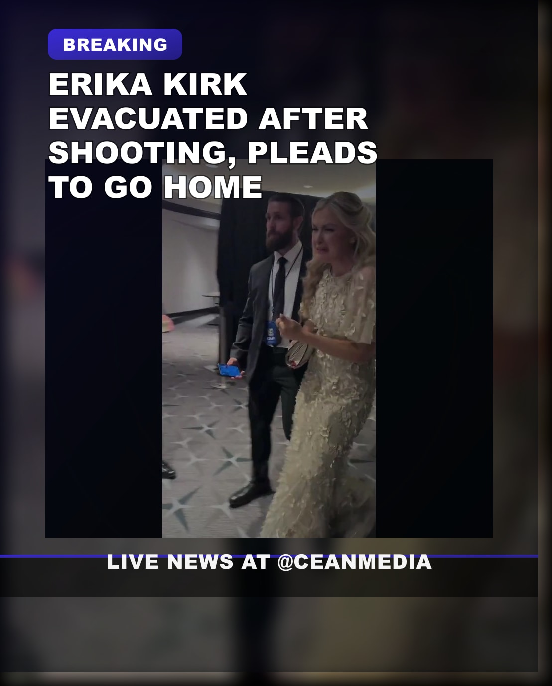 Illustrative photo for: Erika Kirk evacuation moment: crying as she’s evacuated