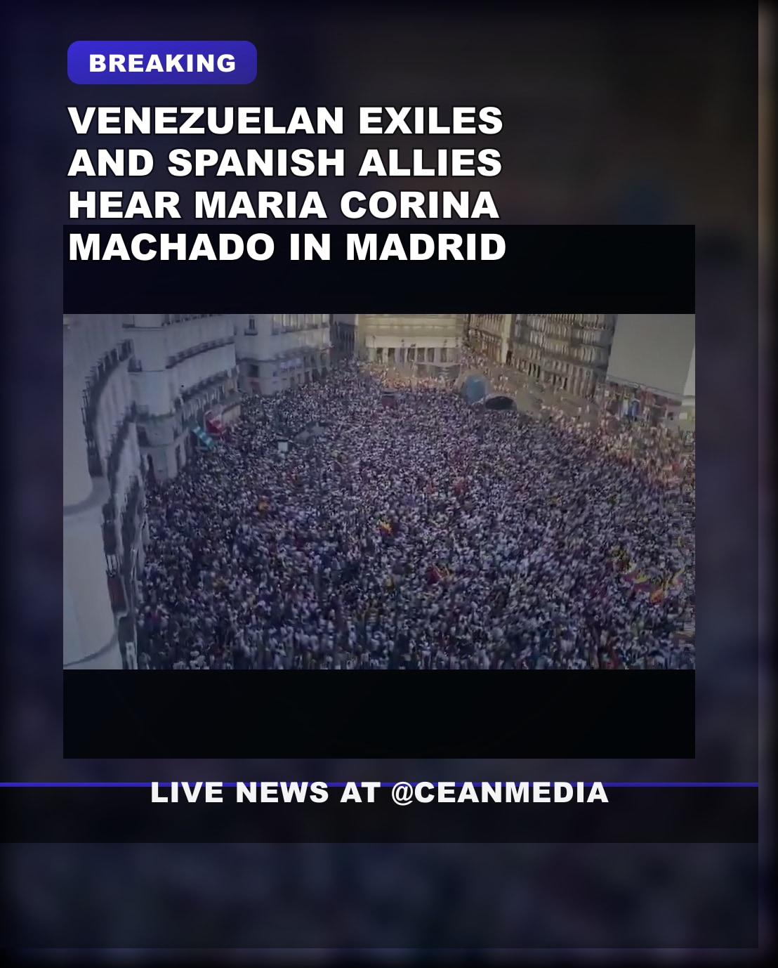 Illustrative photo for: Thousands of Venezuelan Exiles Hear Machado as Regime