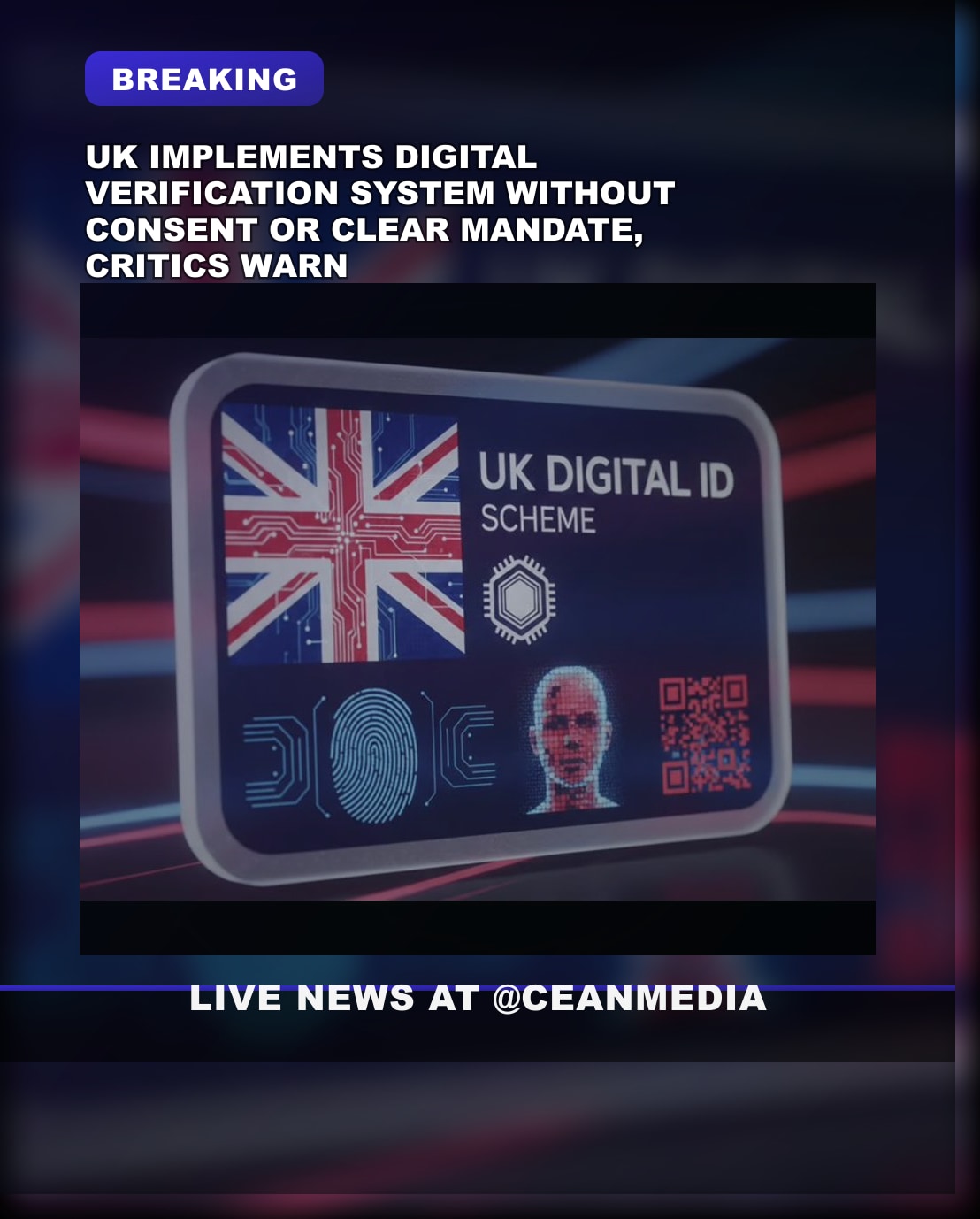 Illustrative photo for: UK eye increasingly digital verification system without