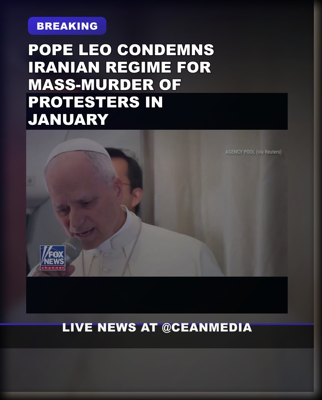 Illustrative photo for: Pope condemns Iranian regime crackdown on protesters