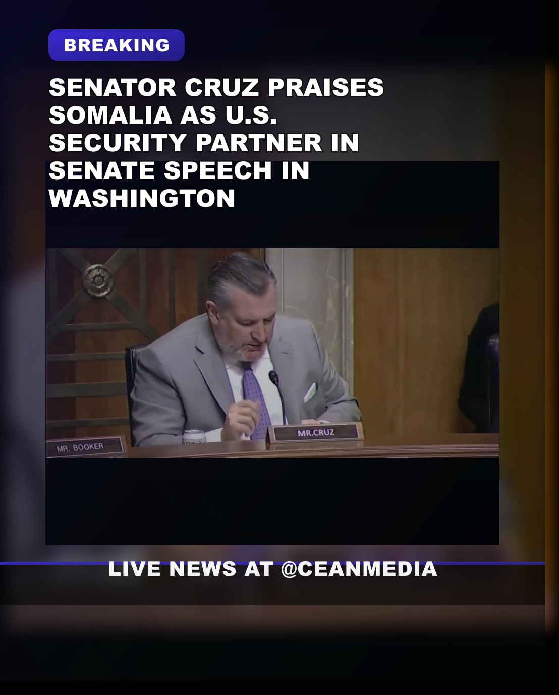 Illustrative photo for: Cruz Urges Senate to Embrace Somaliland National Security