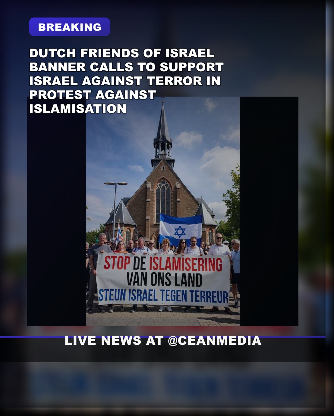 Illustrative photo for: Dutch Pro-Israel Banner Urges Halting Islamisation,