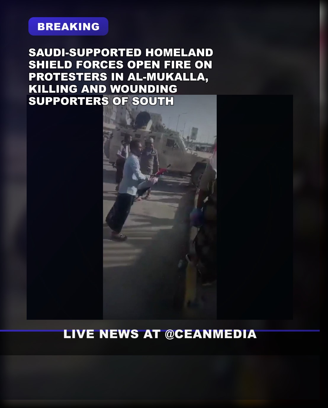 Illustrative photo for: Saudi supported forces clash protests South Arabia