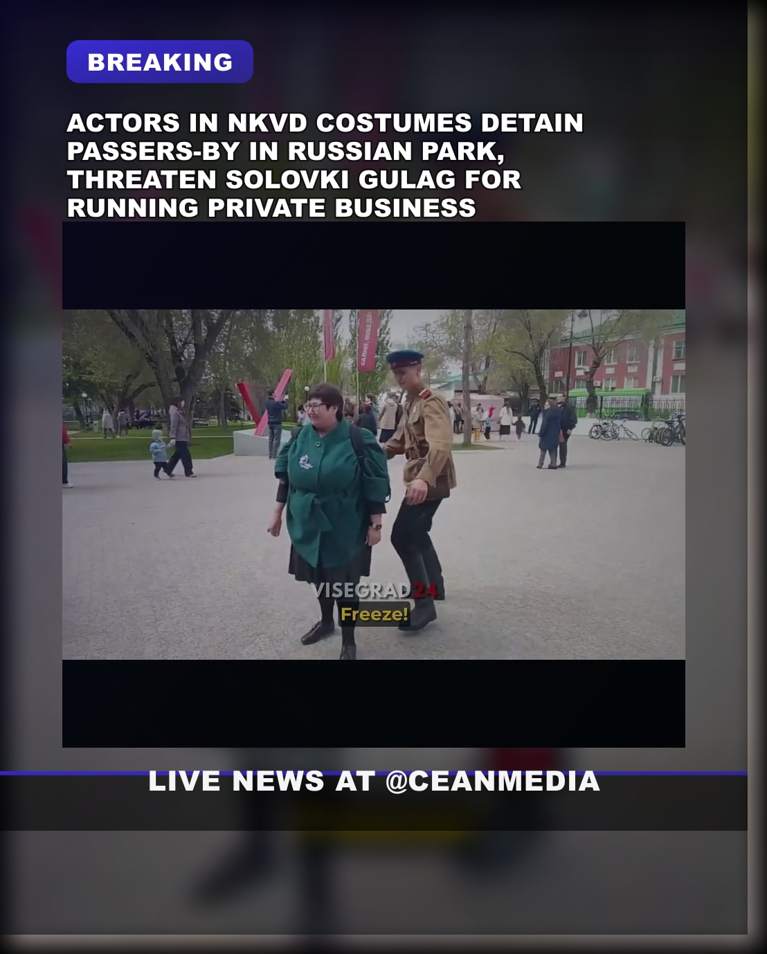 Illustrative photo for: Historical reenactment dark satire: NKVD park stunt
