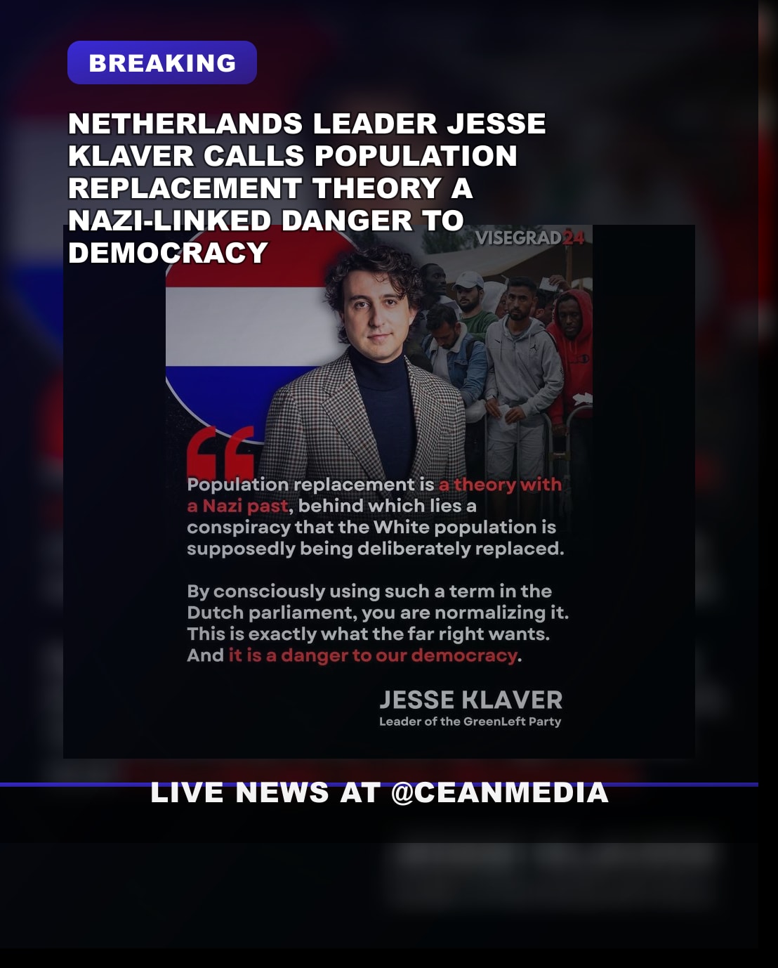 Illustrative photo for: Dutch GreenLeft leader warns population replacement theory