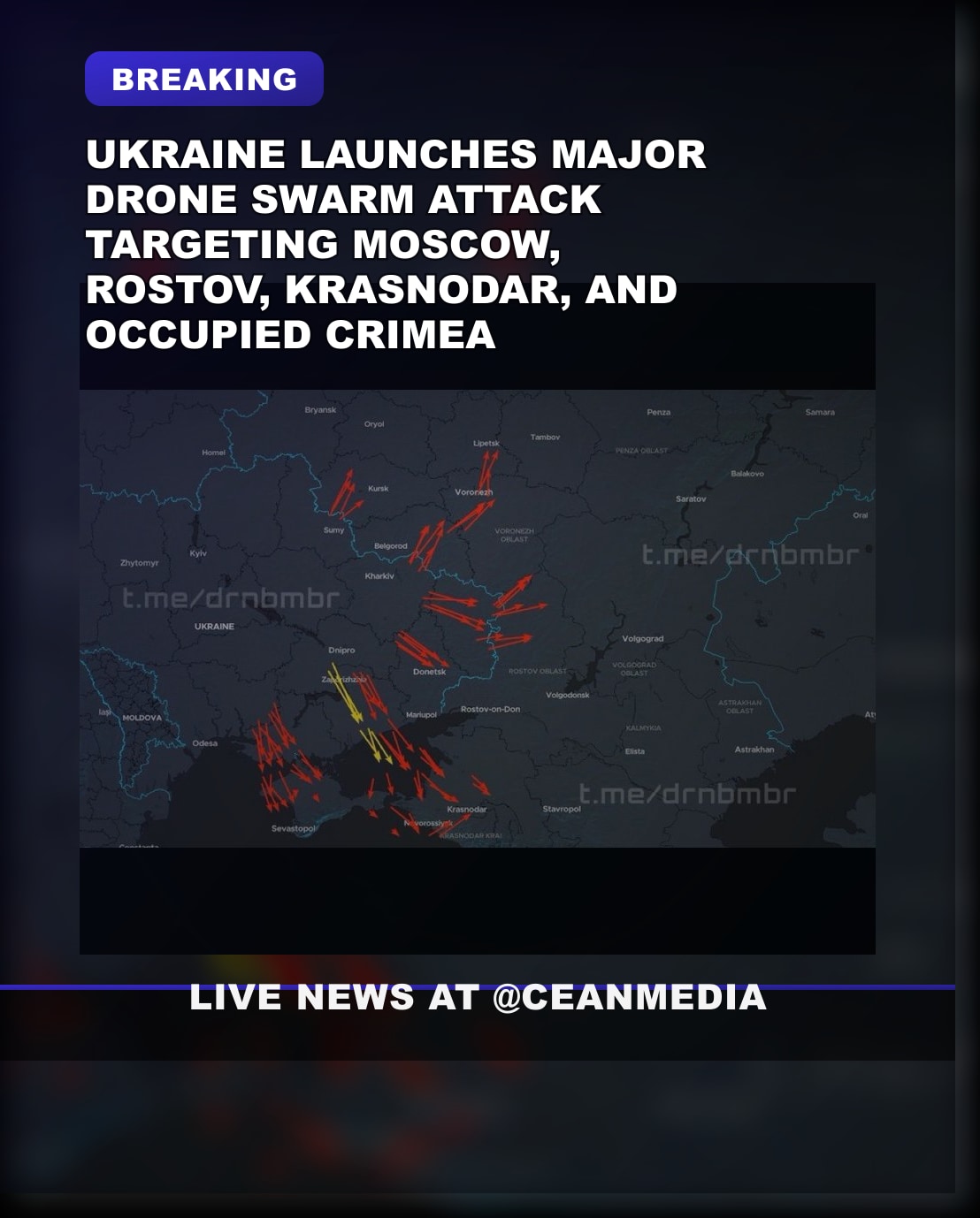 Illustrative photo for: Ukraine drone swarm attack shakes Moscow and Crimea targets