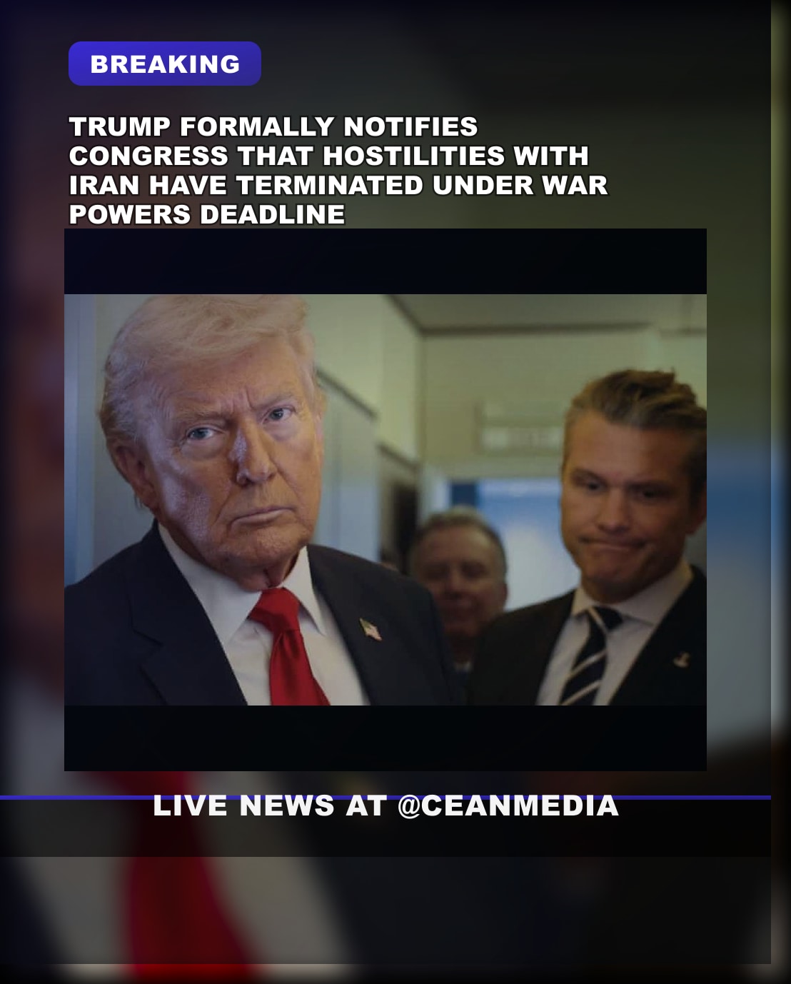 Illustrative photo for: Trump Says Hostilities with Iran Have Terminated as War