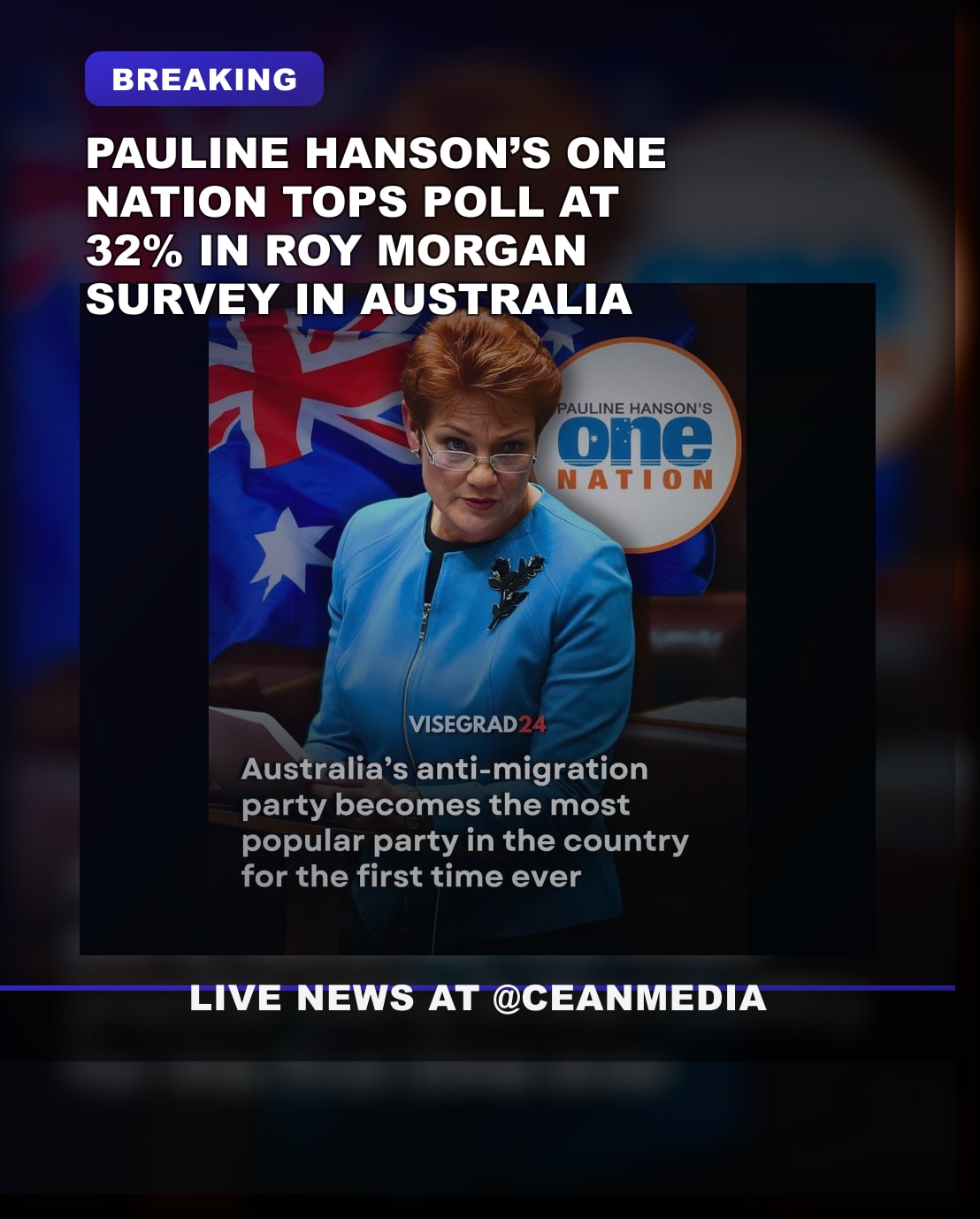 Illustrative photo for: One Nation leads poll surge as immigration backlash hits 32%
