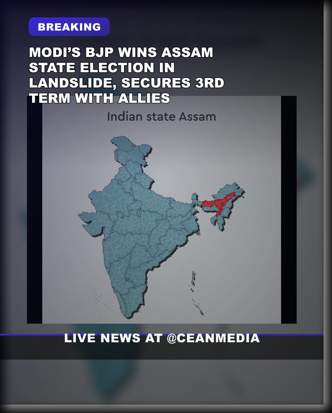 Illustrative photo for: Modi BJP landslide victory Assam confirms third term in